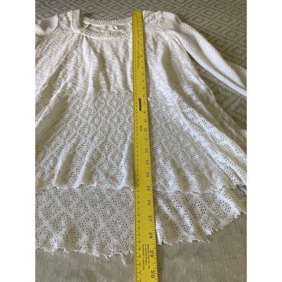 Anthropologie Meadow Rue Top White Hi Low Crochet - Picture 9 of 11